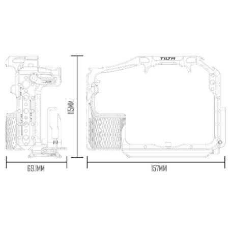 Tilta TA-T63-A-B (Basic Kit) - zestaw z klatką do Panasonic G9 II - wymiary